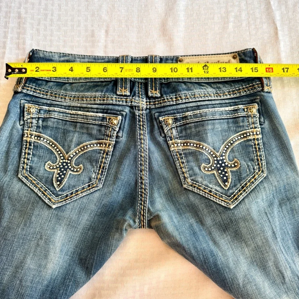 Rock Revival Denisa Bootcut‎ Jeans Size 28 Buckle Exclusive Low Rise Distressed